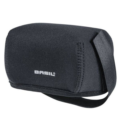 Couvercle universel en néoprène Basil pour le point de connexion de la batterie du porte-bagages - noir