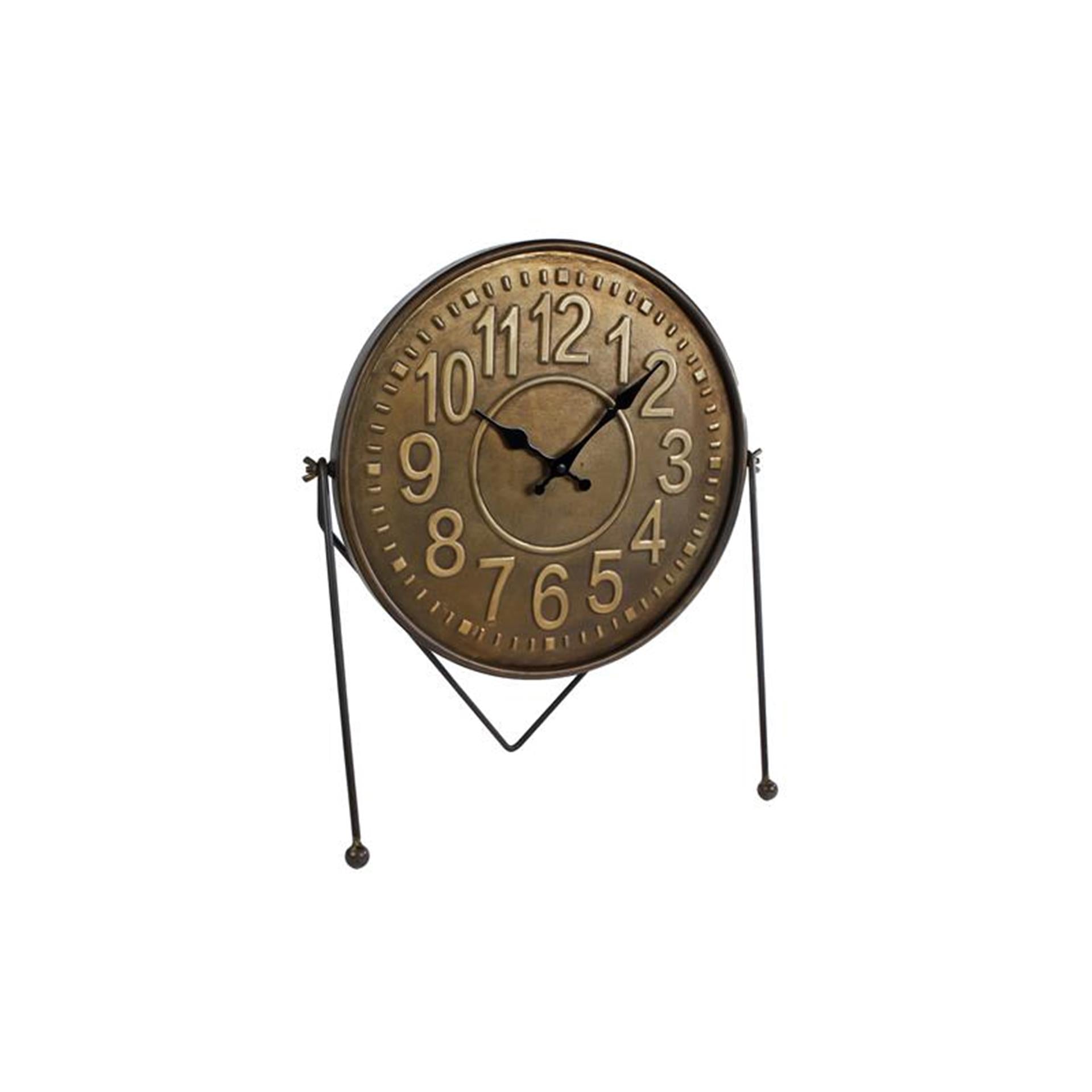 Cozydecor horloge leo métal doré noir 39x18x45cm