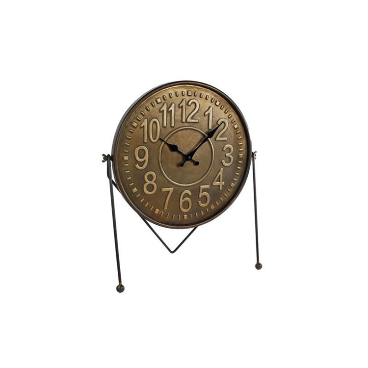 Cozydecor horloge leo métal doré noir 39x18x45cm