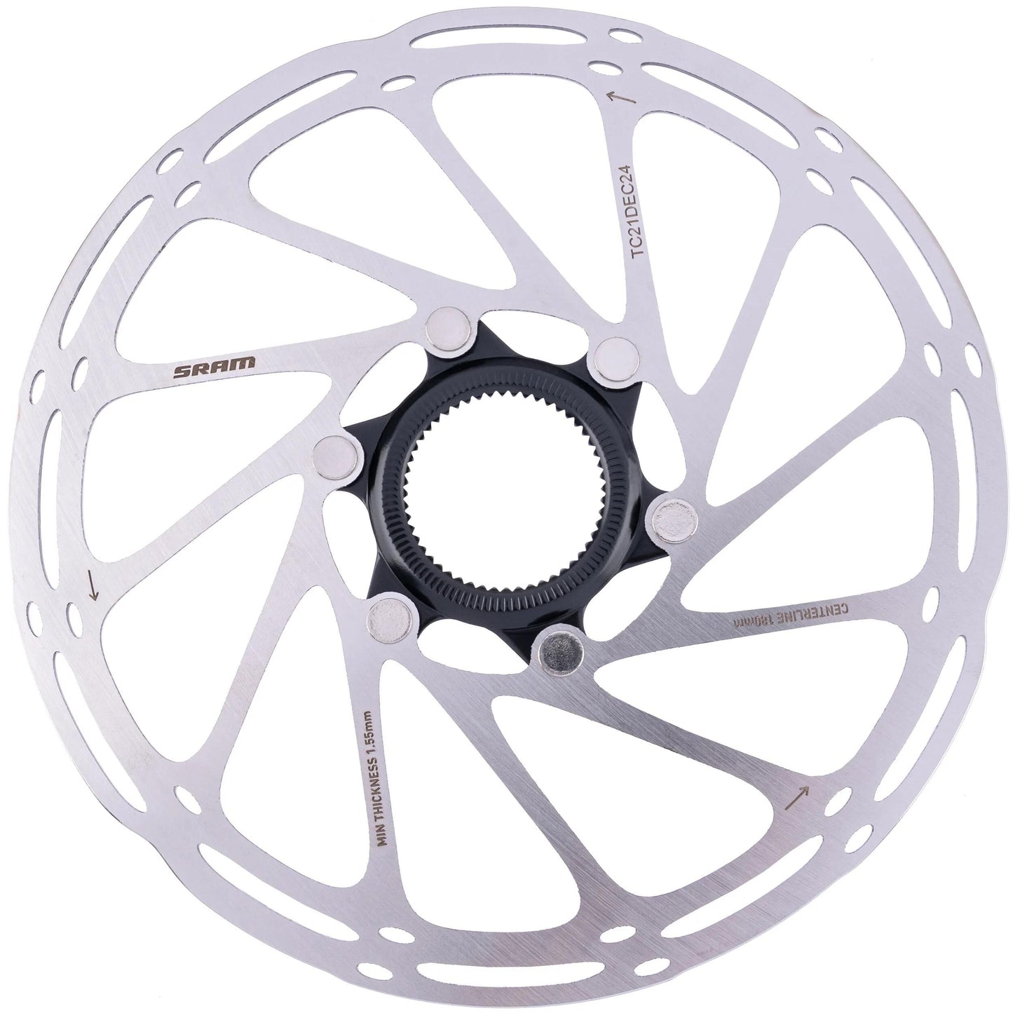Ligne centrale du rotor SRAM 180 mm avec verrouillage