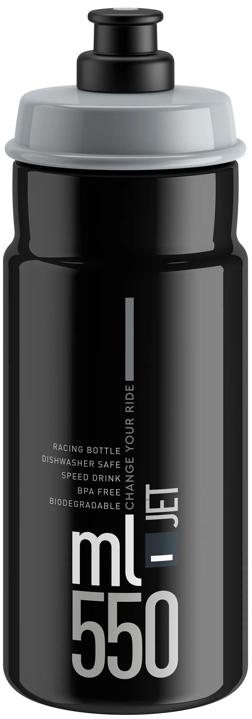 Bouteille d'eau Elite jet plus bouteille jet plus 550ml noir gris