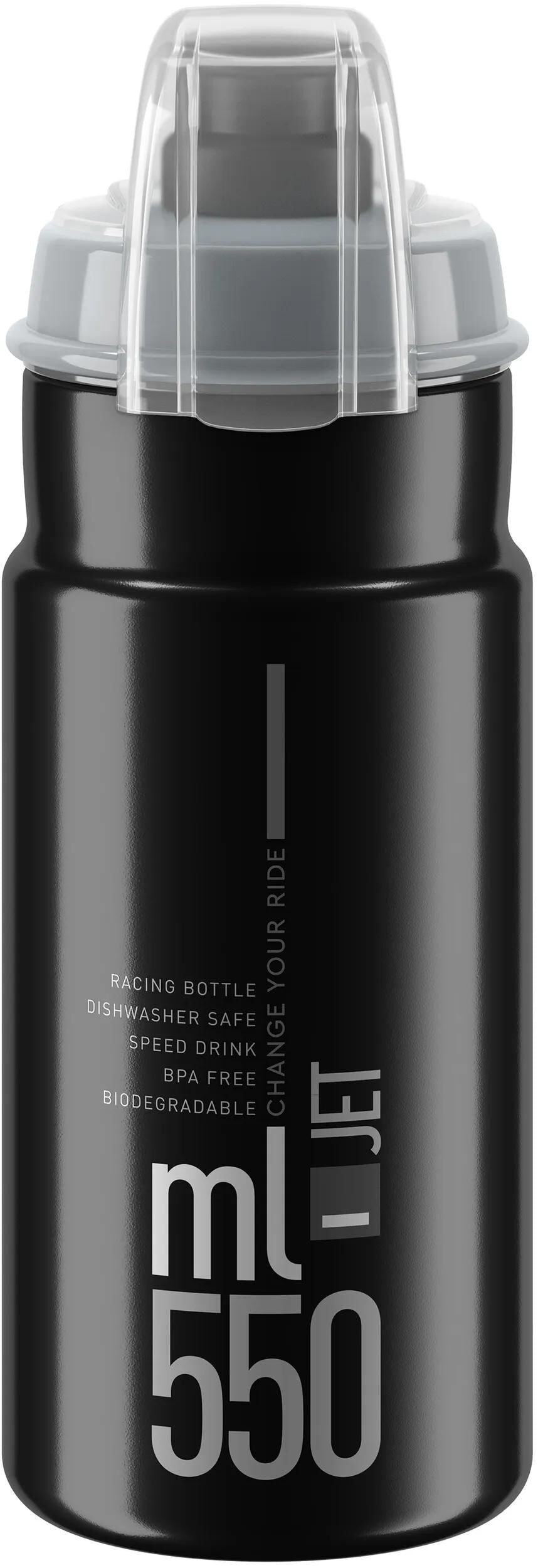 Bouteille d'eau Elite jet plus bouteille jet plus 550ml noir gris avec bouchon