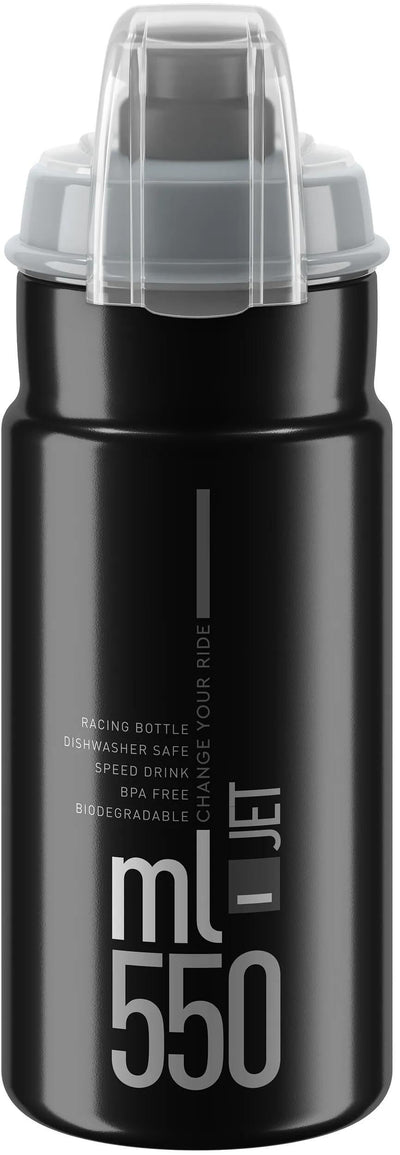 Bouteille d'eau Elite jet plus bouteille jet plus 550ml noir gris avec bouchon