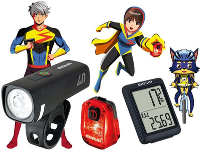 Sigma éclairage sportif aura 40 hiro 10 bc 5.0 wr conduisez en toute sécurité à l'école. sigma bundle aura 40 + hiro 10 + bc 5.0 rsts