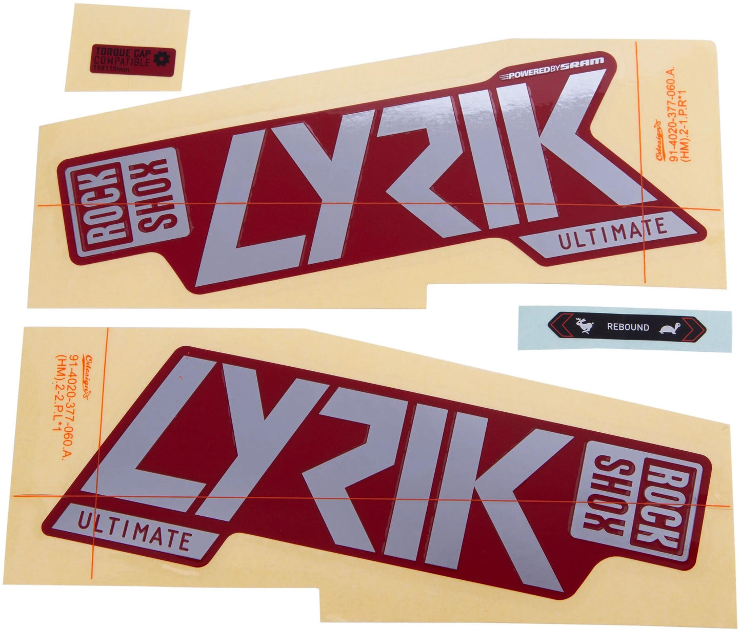 Decal rockshox set rs lyrik ult. f.red