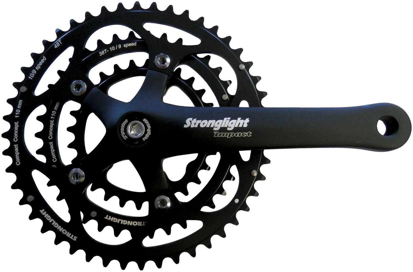 Stronglight Cranket Strongl. Impact 28 38 48t noir