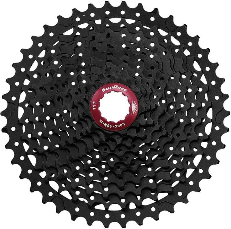 Cassette sunrace 10 vitesses cs-mx3 11-46t rouge noir