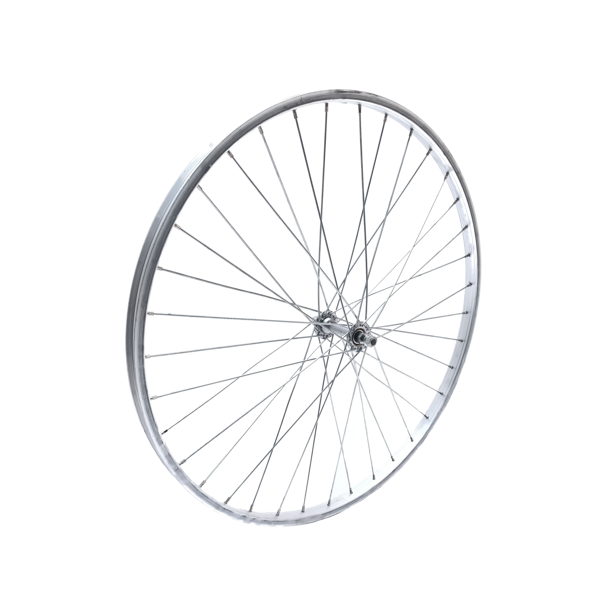 roue avant 26x1 3 8 argent en aluminium