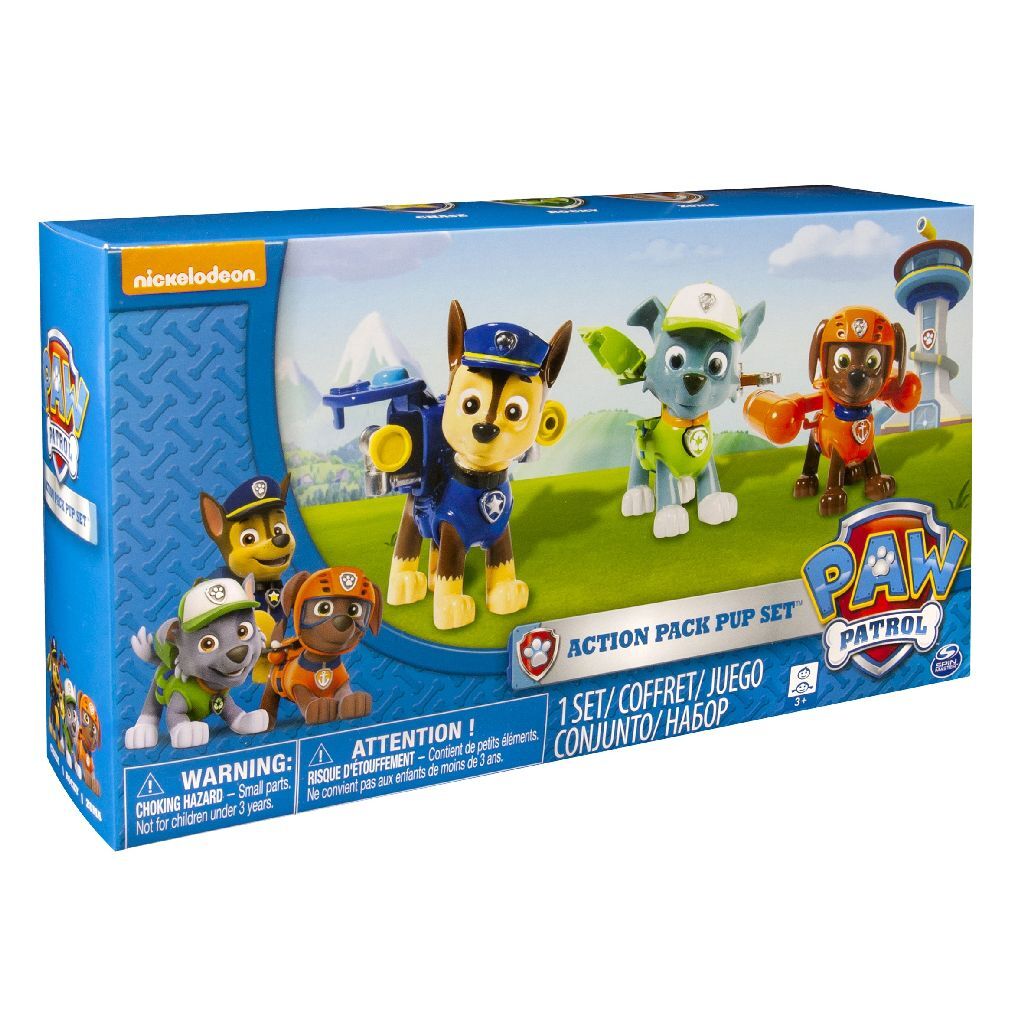 PAW Patrol Action Pack 3 chiots Rockyen Zuma et Chase