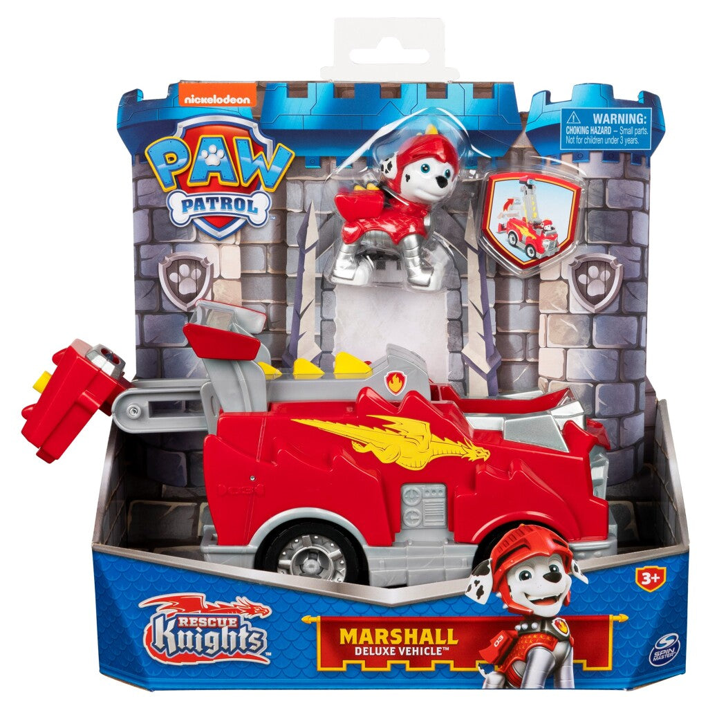 Paw Patrol Rescue Knights Marshall + Deluxe Véhicule