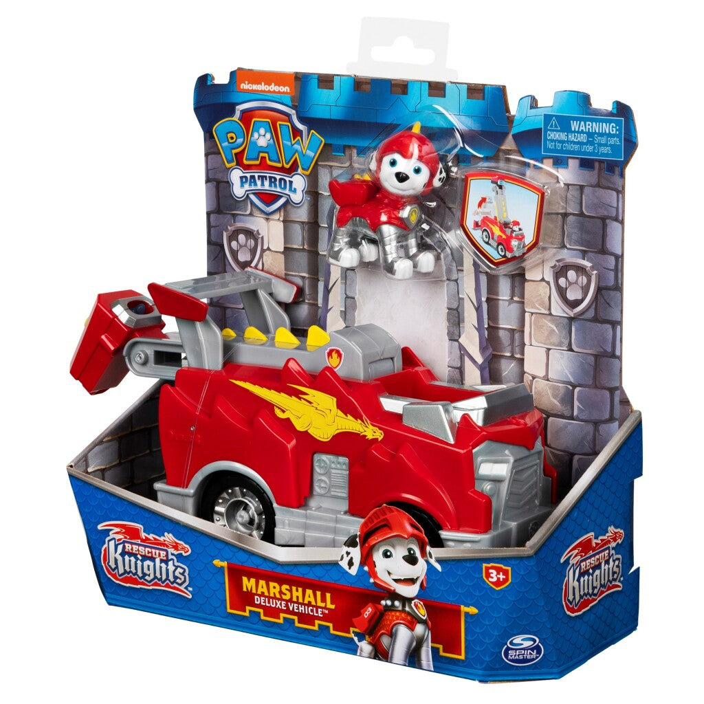 Paw Patrol Rescue Knights Marshall + Deluxe Véhicule