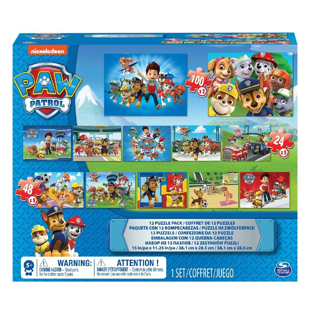 Paw Patrol 12in1 puzzle set 25 48 100 pièces