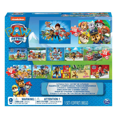 Paw Patrol 12in1 puzzle set 25 48 100 pièces