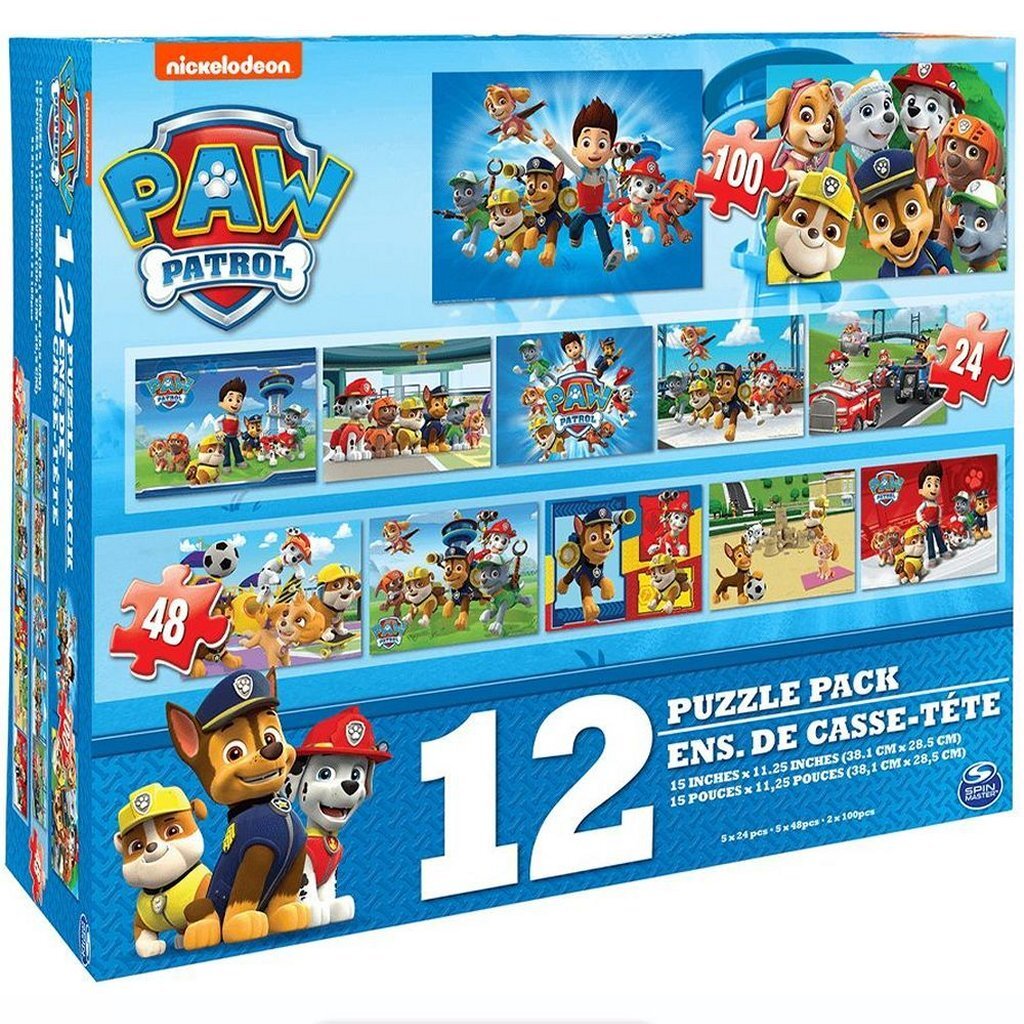 Paw Patrol 12in1 puzzle set 25 48 100 pièces