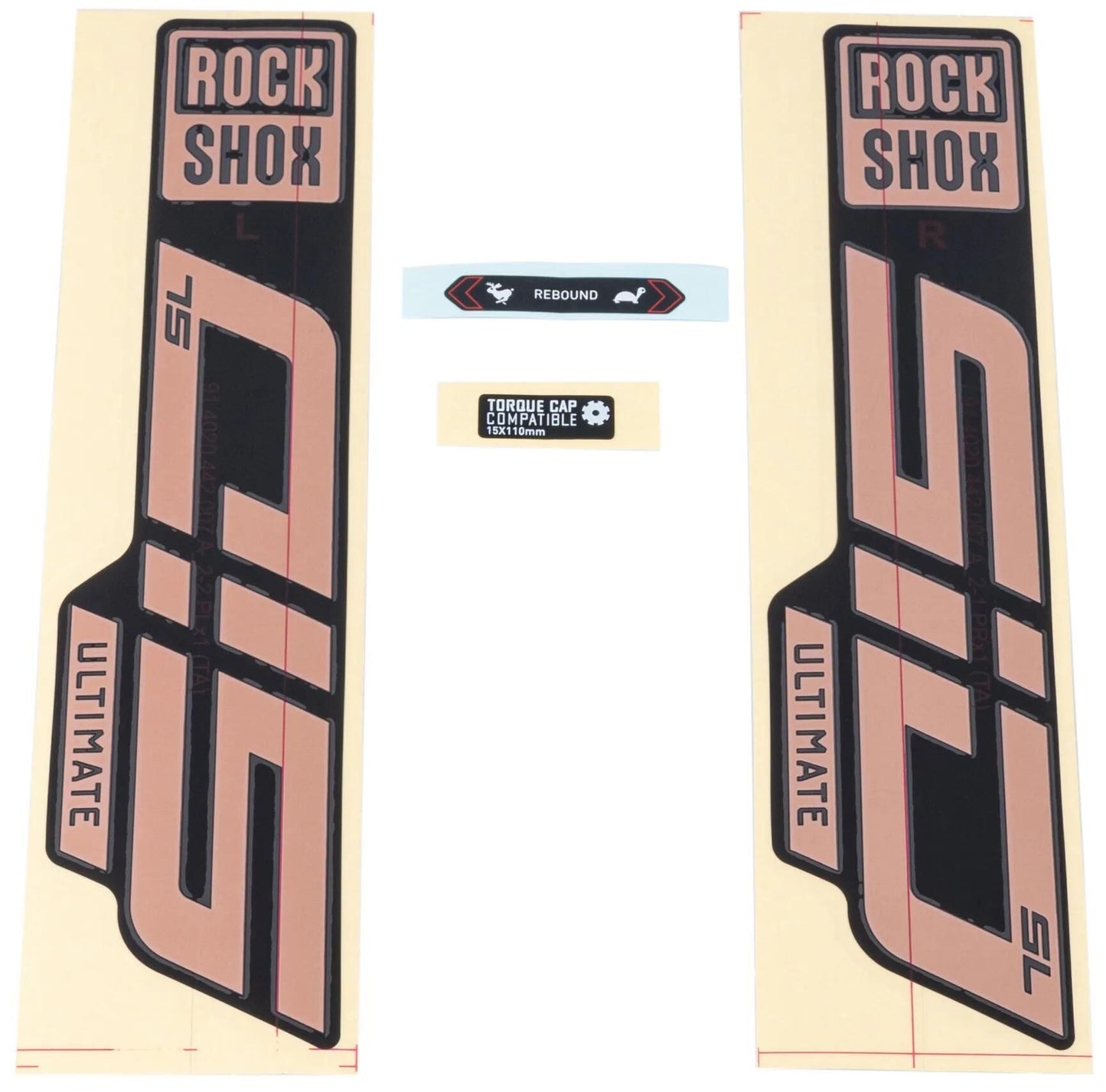 Ensemble de décoration Rockshox, série Signatur, ensemble de décalcomanies RS Sid Sl ult. aspect cuivre