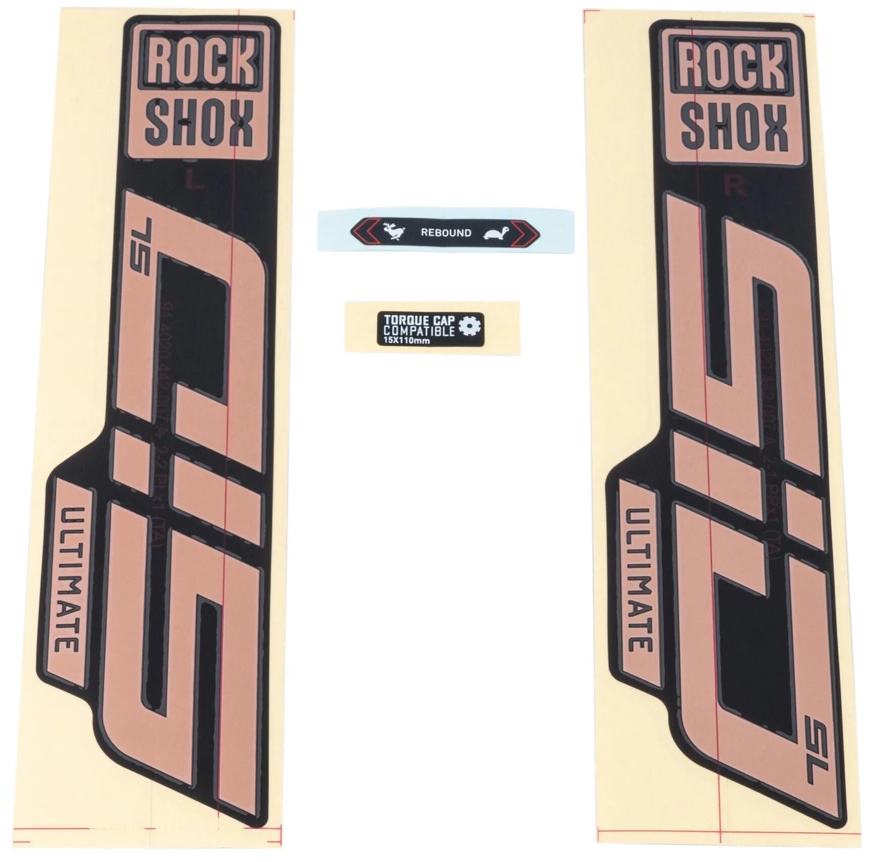 Ensemble de décoration Rockshox, série Signatur, ensemble de décalcomanies RS Sid Sl ult. aspect cuivre