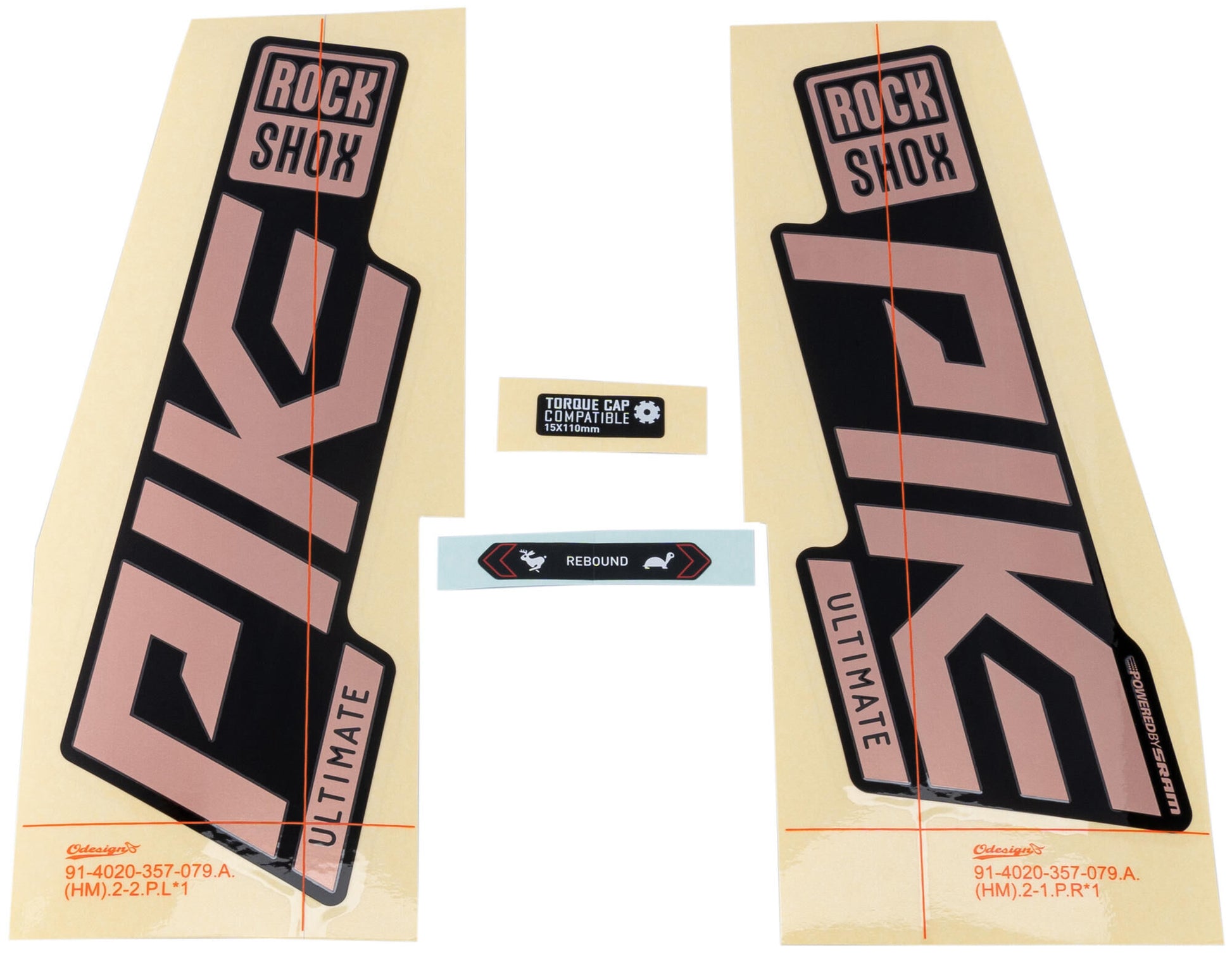 Decal de rockshox set RS Pike Ult. Matt Copper