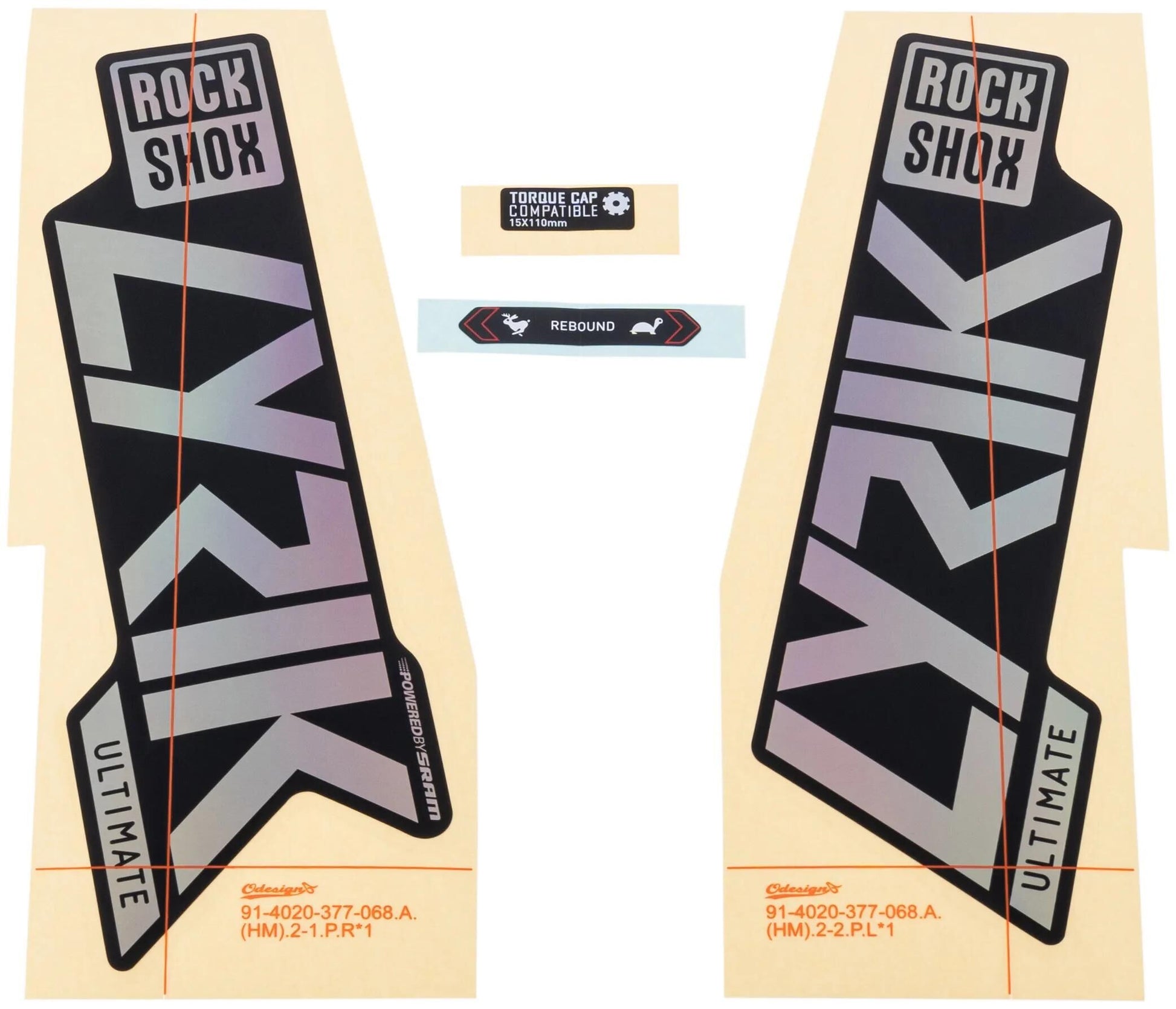 Decal rockshox set rs lyrik ult. Arc-en-ciel
