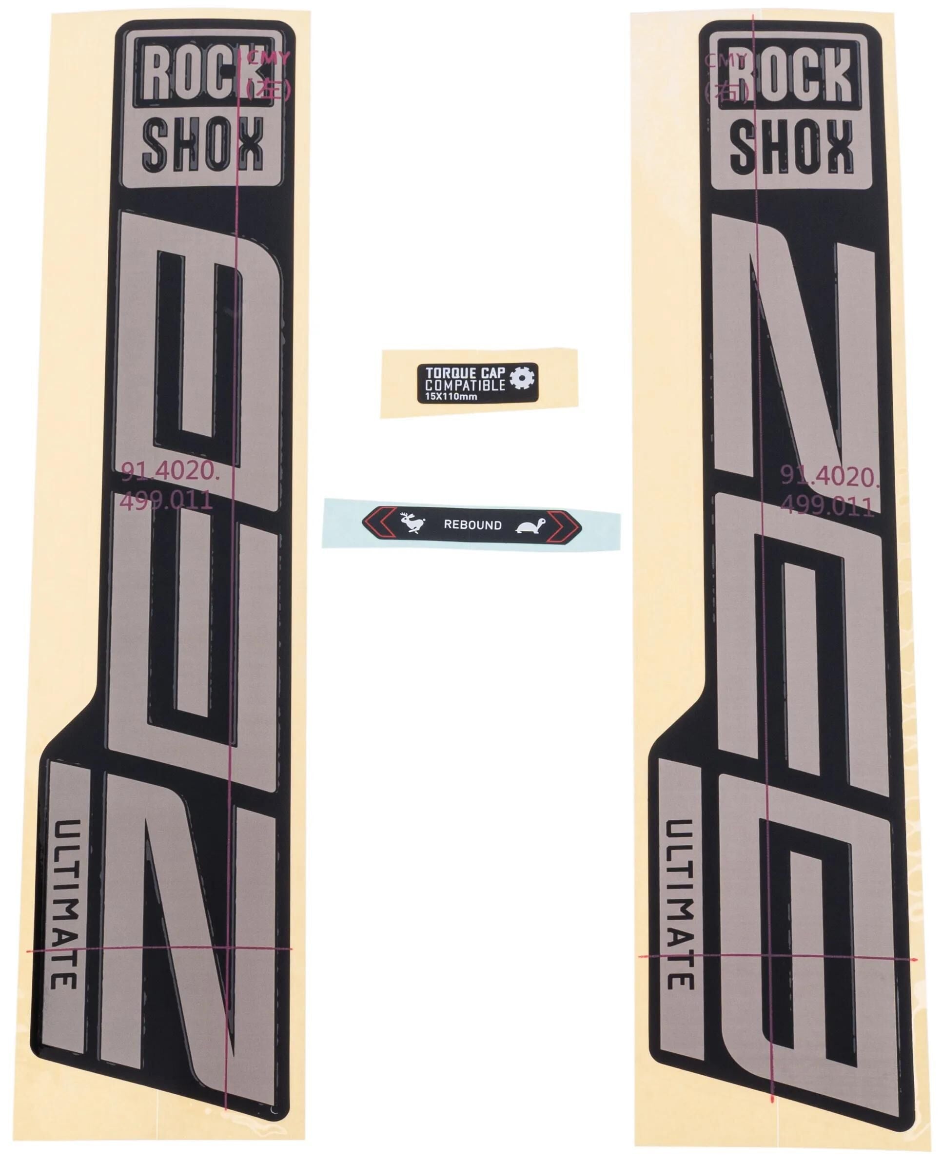 Decal de rockshox set rs zeb ult. Argent
