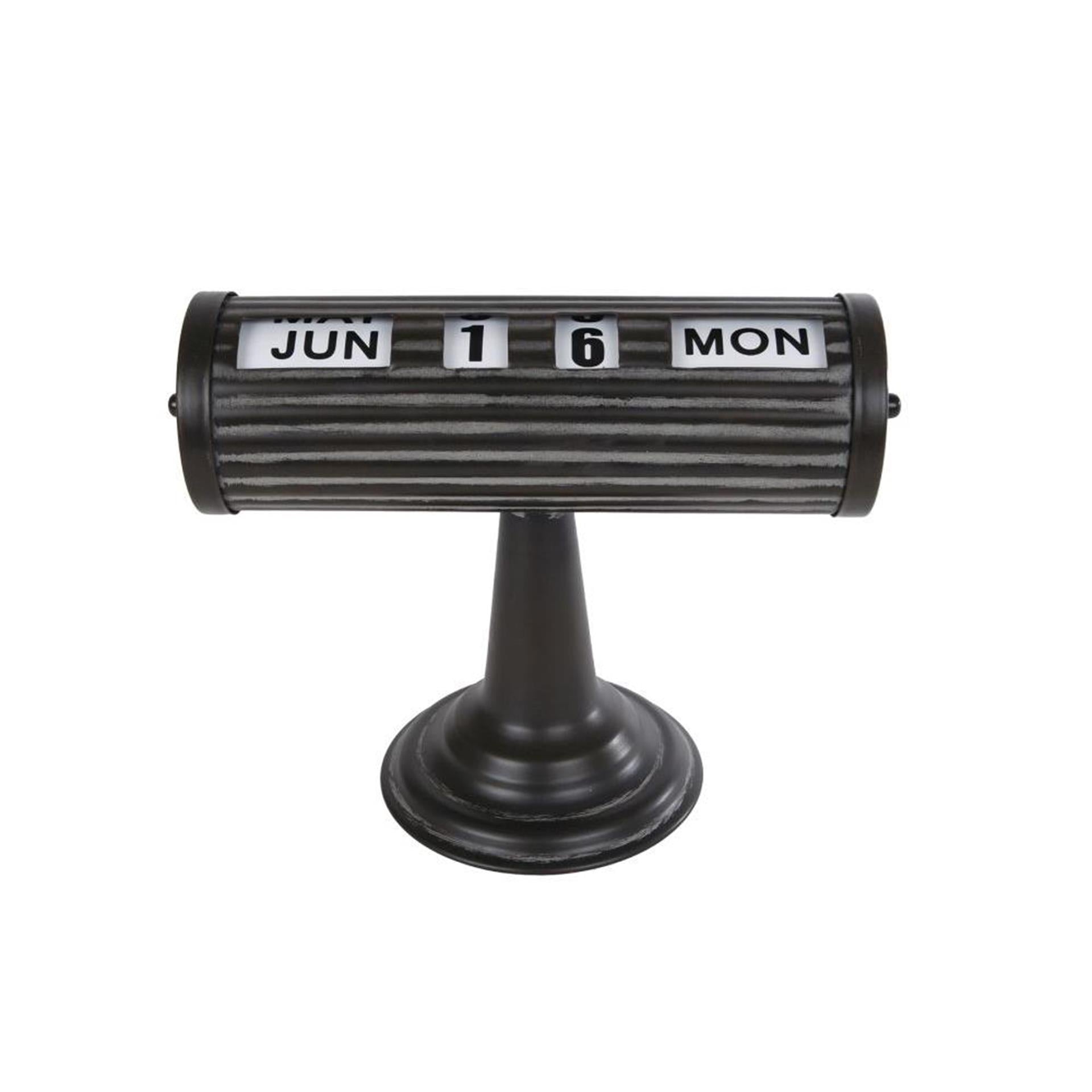 Calendrier Cozydecor métal noir 24,5x12x18,5cm