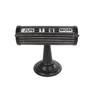 Calendrier Cozydecor métal noir 24,5x12x18,5cm