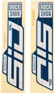 Decal rockshox ensemble RS White brillant pour les curseurs bleus