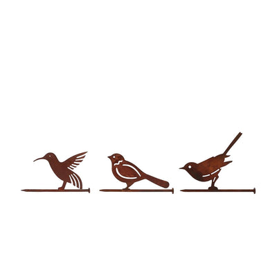 Ty piquet de jardin oiseau rus métal 18x1,5x13cm