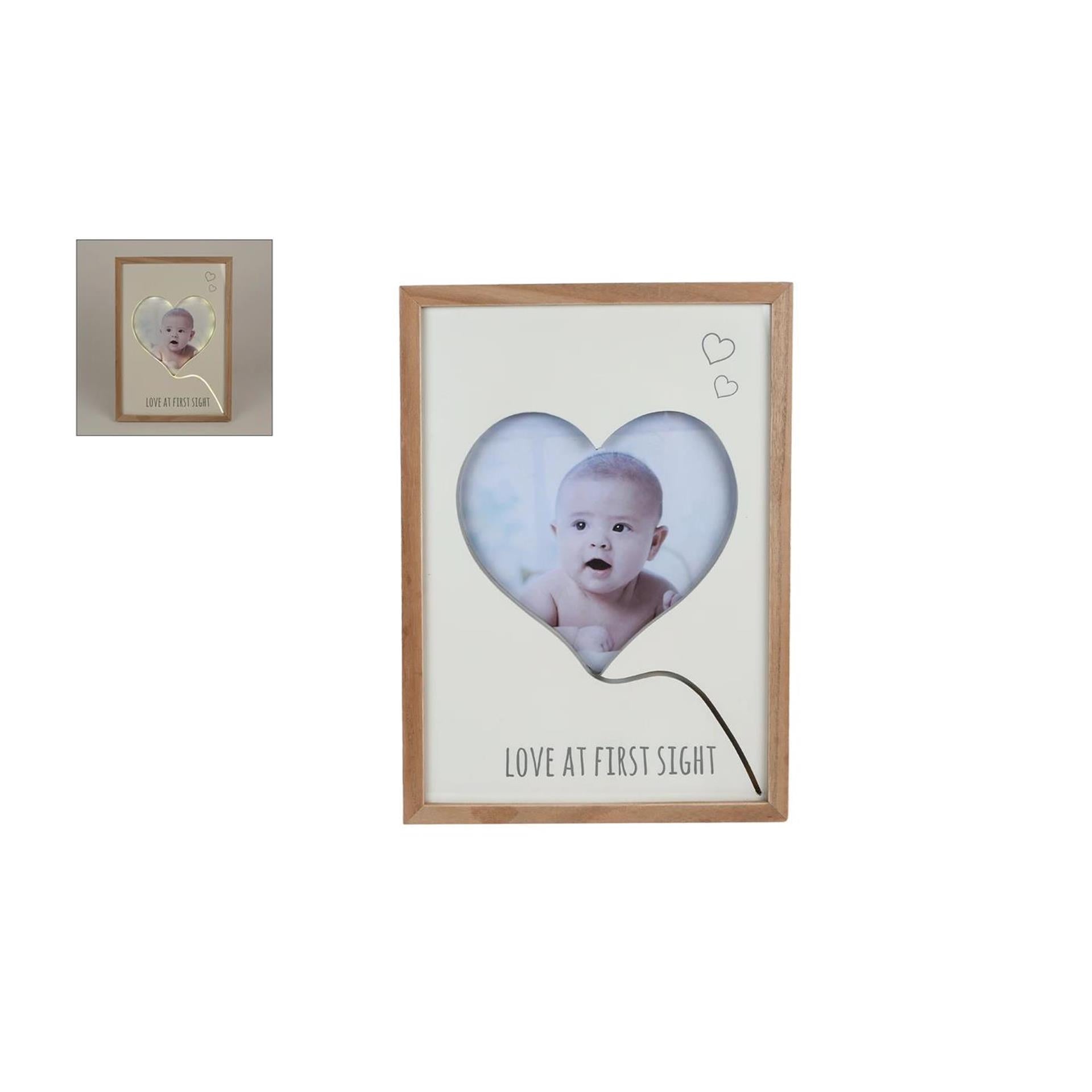 Cadre photo coup de foudre LED 28x40x2cm