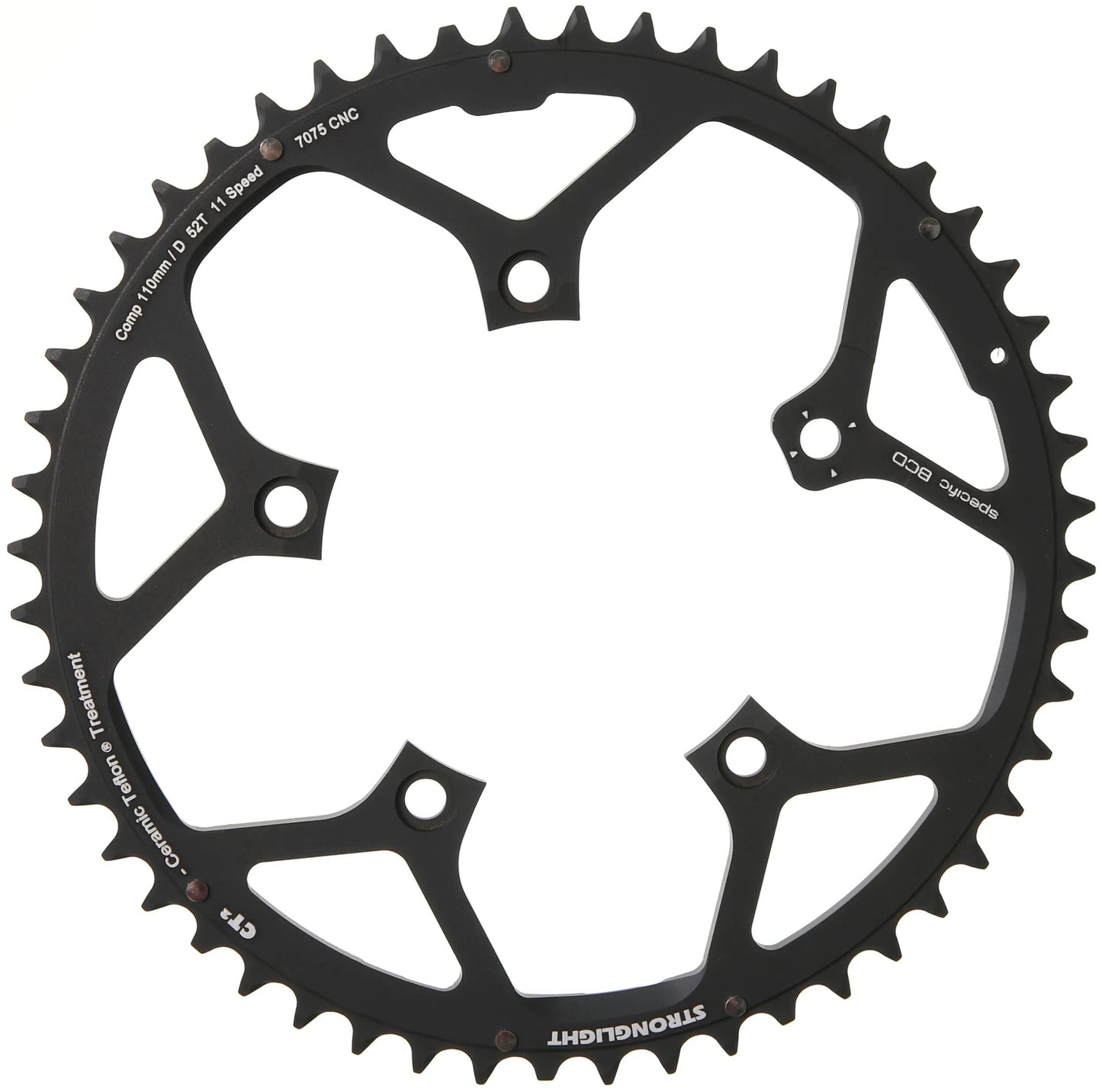 Stronglight Chain Ring Strongl.CT2 52T ALU CER.Teflon Coat.