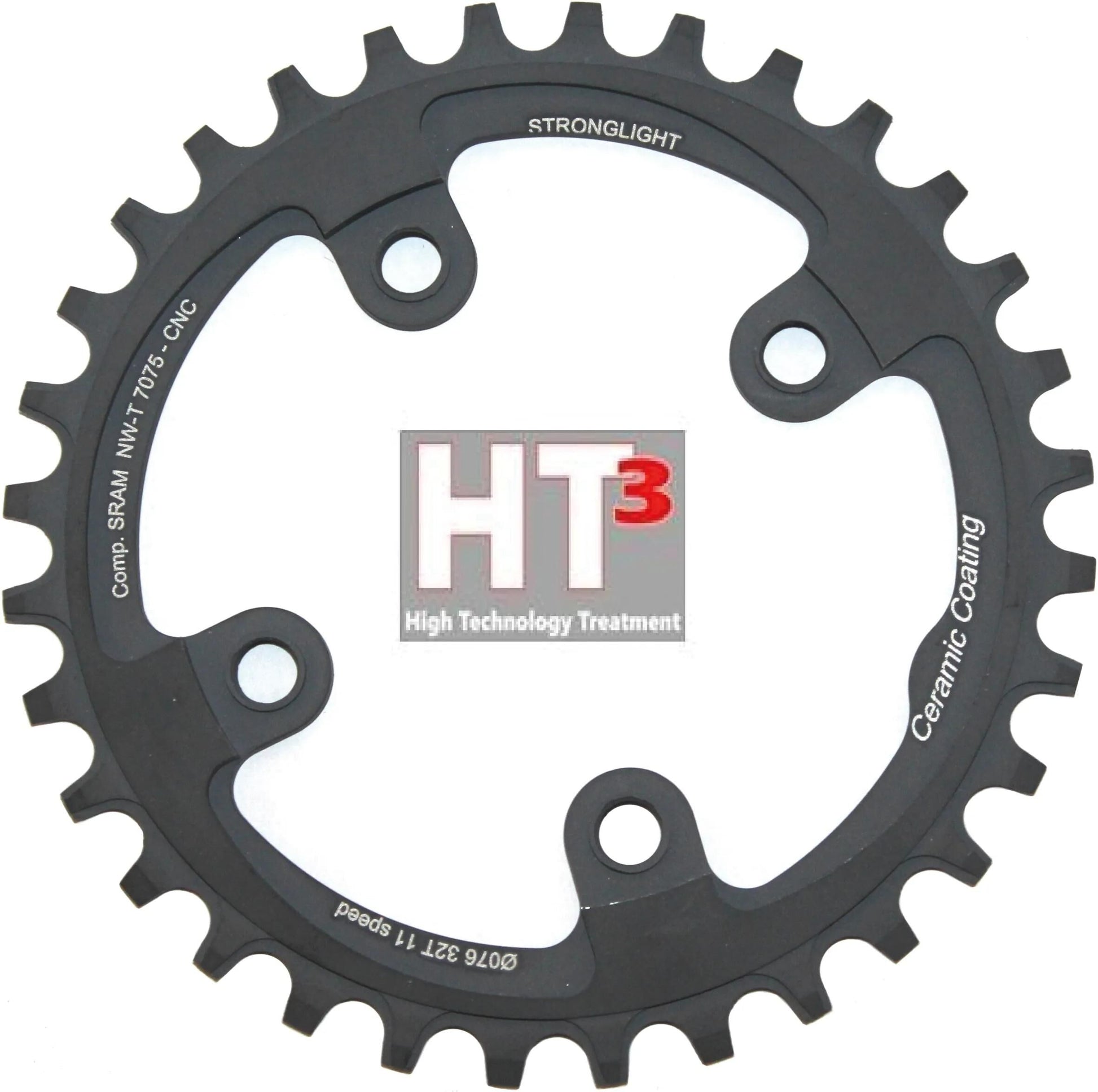 Stronglight Chain Ring Strongl. Ht3 32t intérieur alu noir