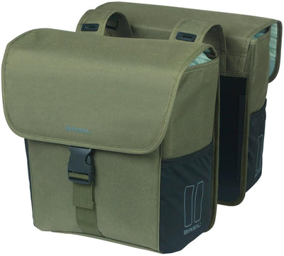 Basil Double Bicycle Bag Got 32 litres 14 x 27 x 31 cm vert foncé