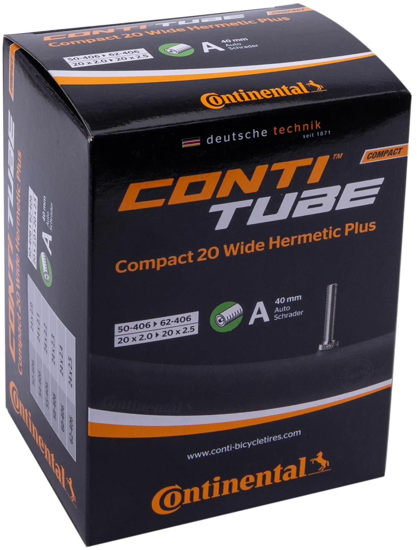 Tube continental conti compact 20 largement elle.plus av 40 mm