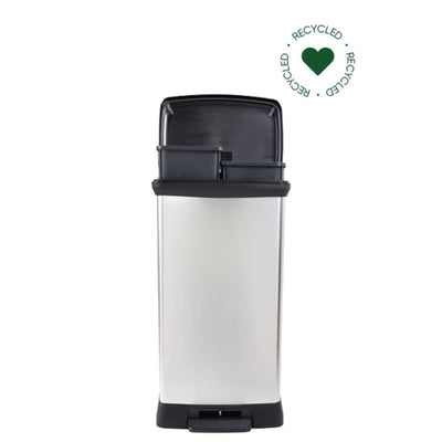 Curver Curver Decobin Duo pédale Bucket 23L + 23L Silver Metallic