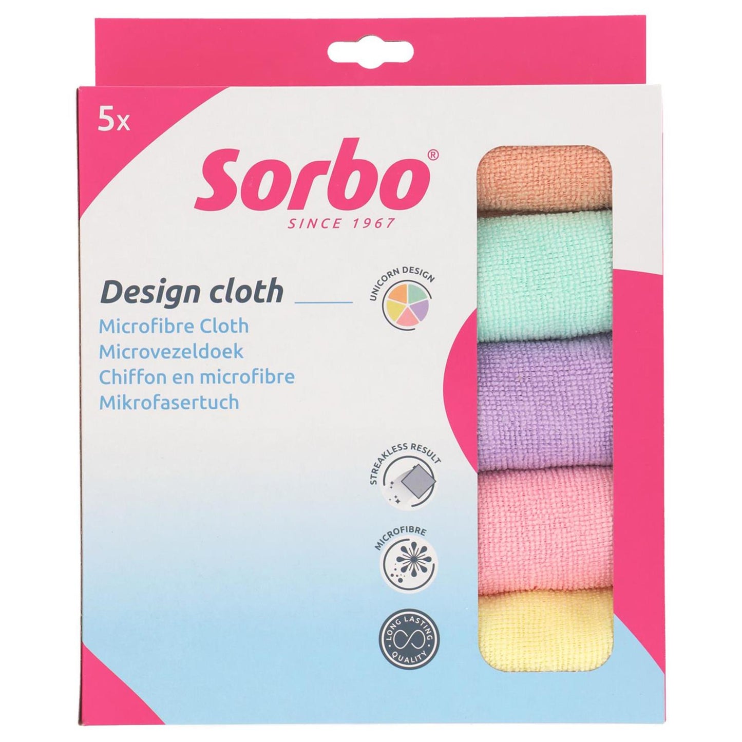 Sorbo chiffons microfibre licorne 40x40cm