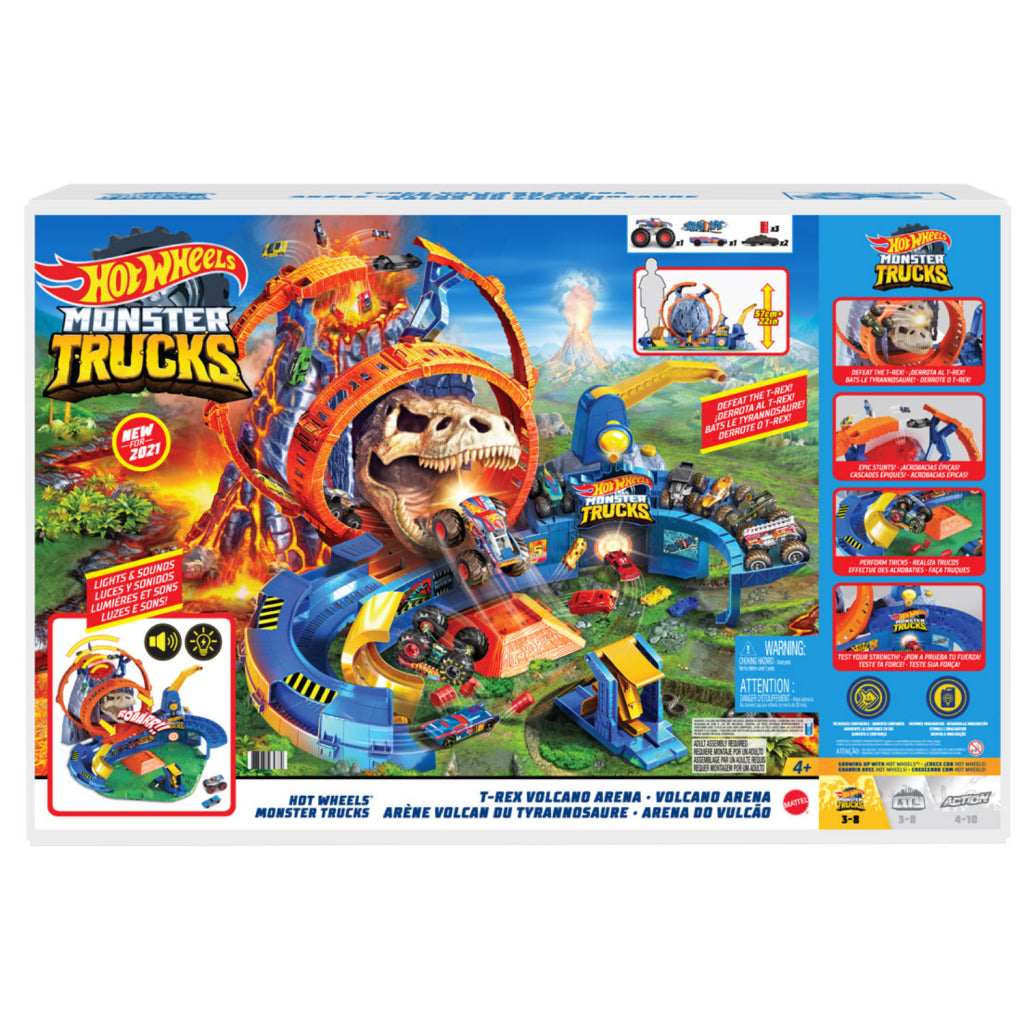 Hot Wheels Monster Trucks T-Rex Volcano Arena