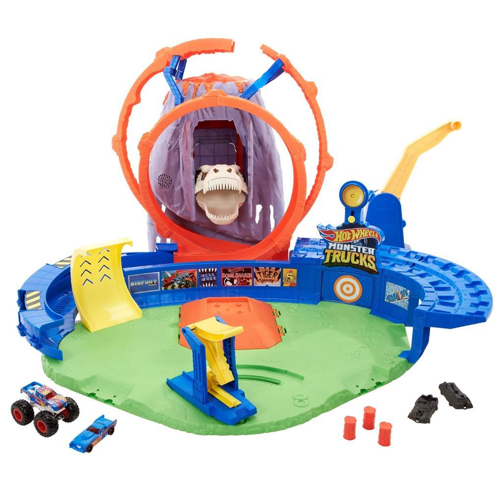 Hot Wheels Monster Trucks T-Rex Volcano Arena
