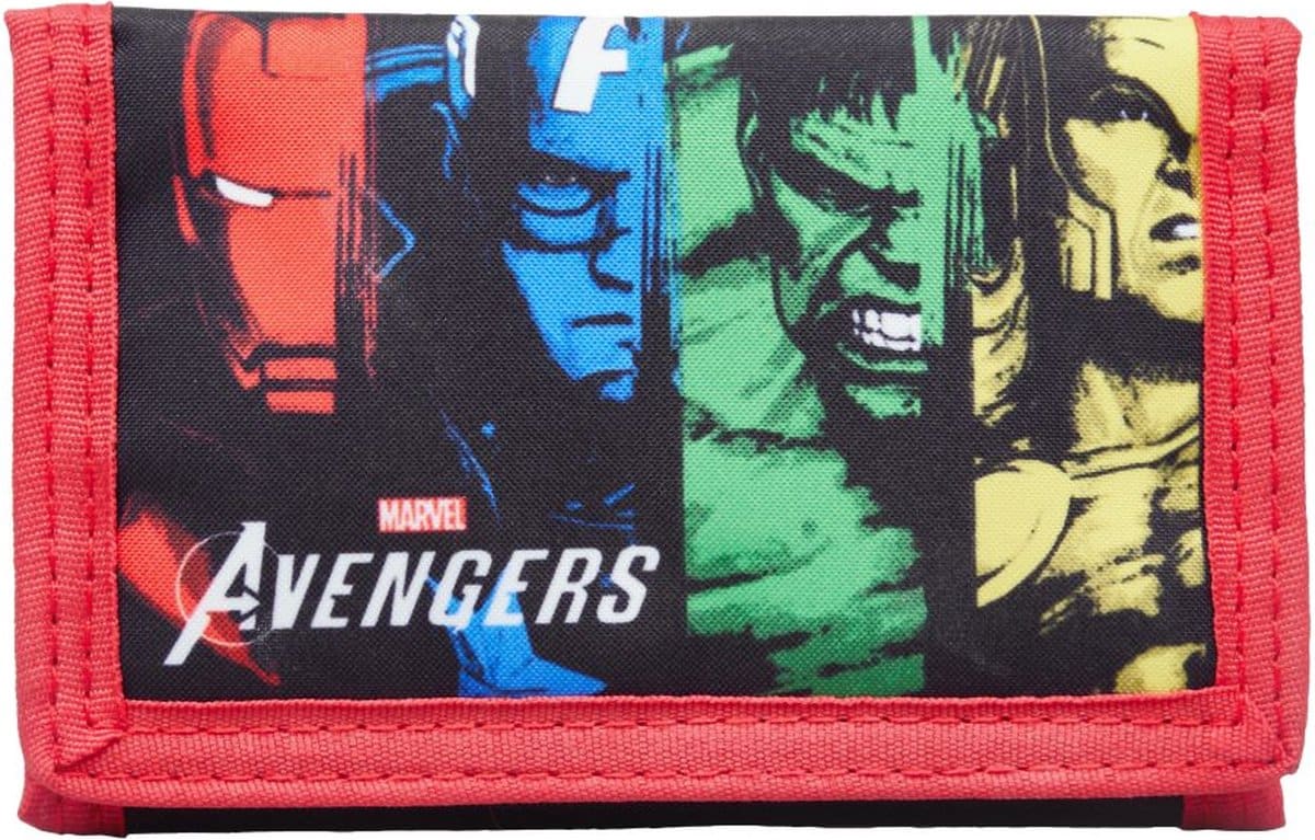 Portefeuille rouge Jim Jam Avenger avec fermeture éclair et velcro