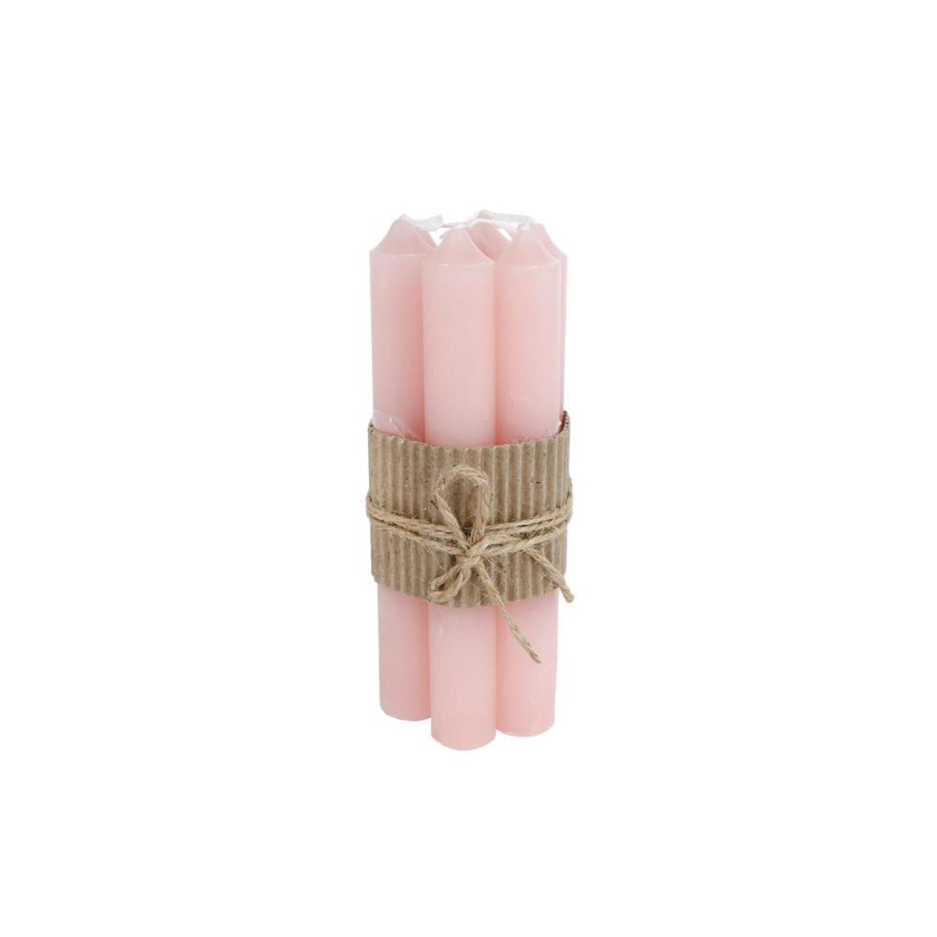 Cosydecor bougie de table rose clair ø2x16cm 7 pièces