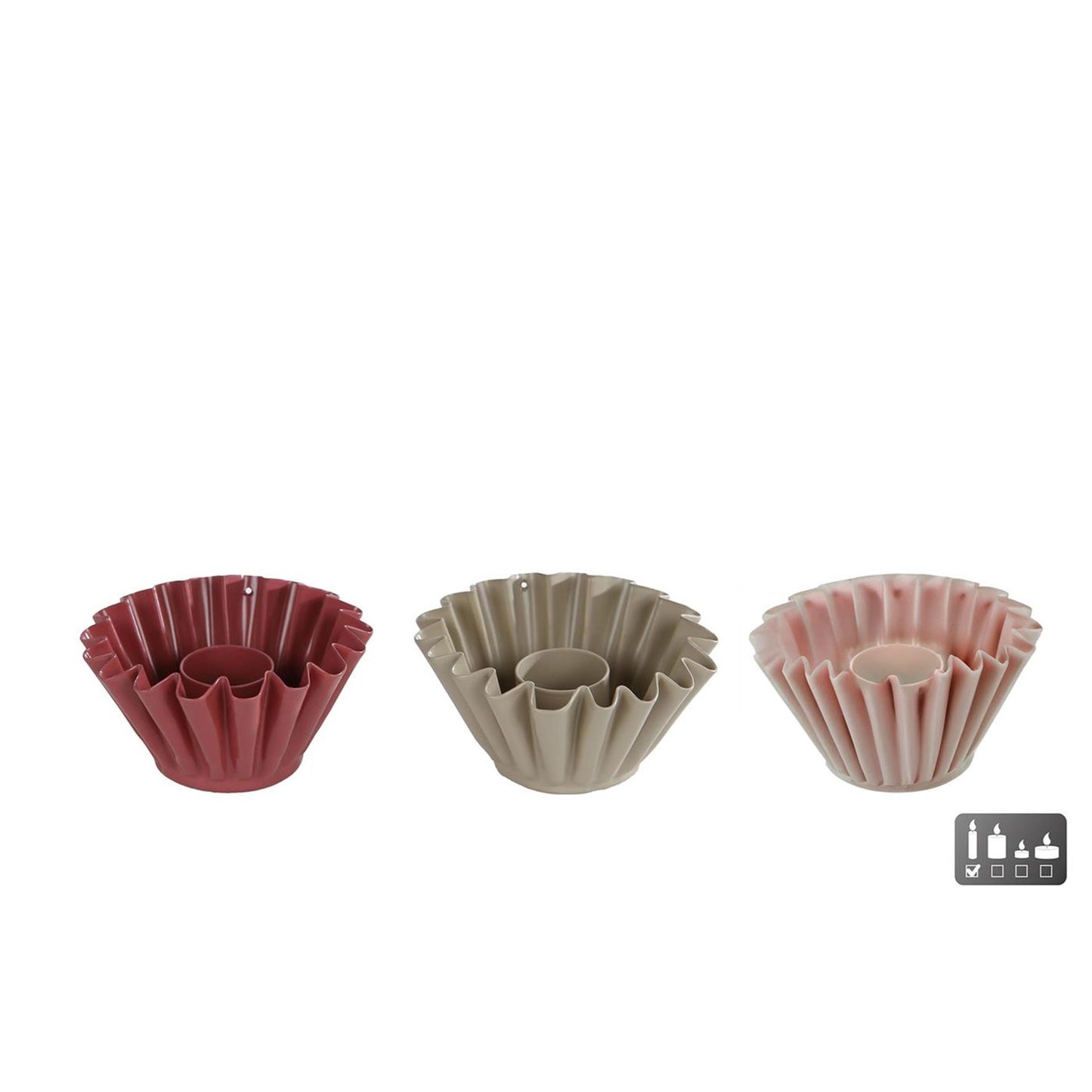 Cosydecor bougeoir cupcake s métal rose crème