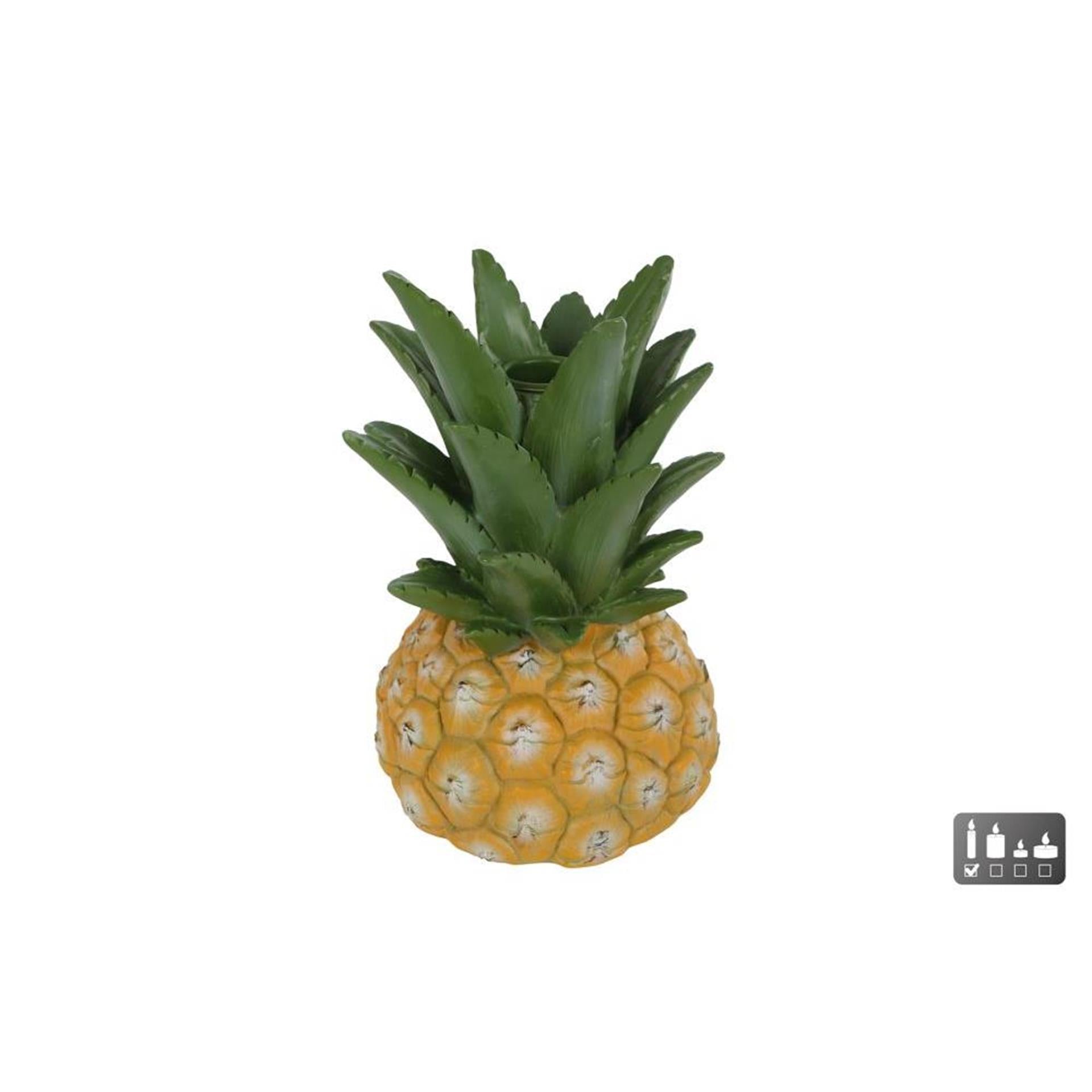 Cosydecor bougeoir ananas polystone 12x12x18cm