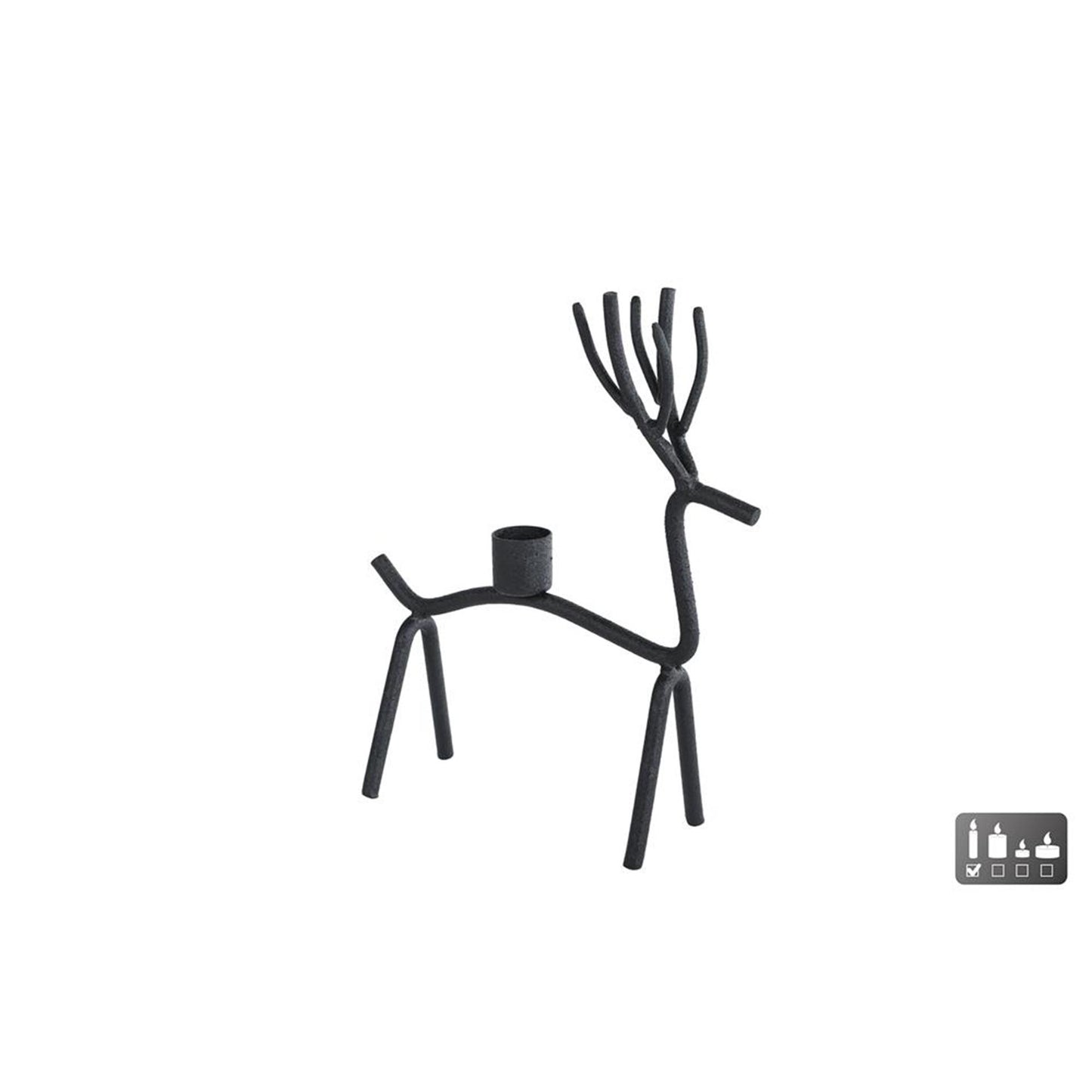 Cosydecor bougeoir cerf métal 14x7x21cm