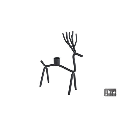 Cosydecor bougeoir cerf métal 14x7x21cm