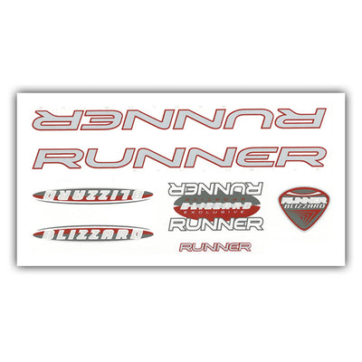 Kit d'autocollants pour cadre de vélo Runner Blizzard rouge