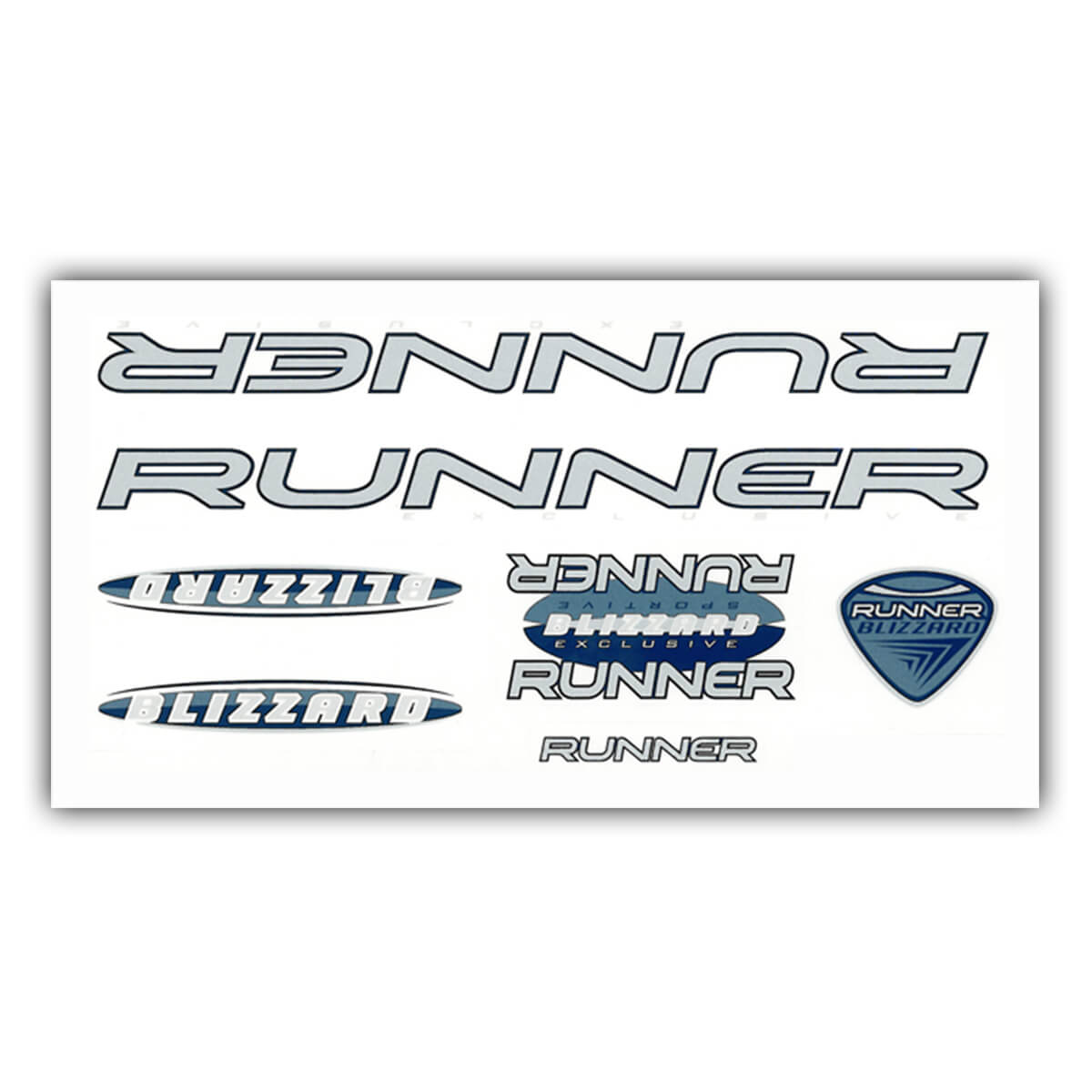 Kit d'autocollants pour cadre de vélo Runner Blizzard bleu