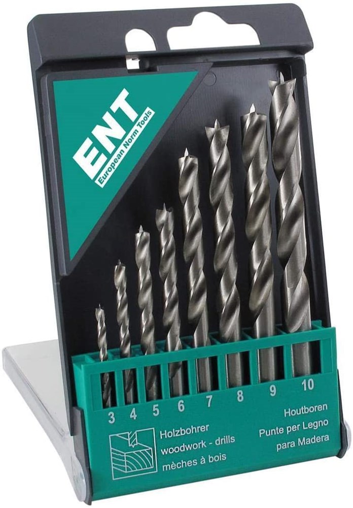 Greffe duradrill 8 pcs. jeu de forets à bois 3-10 mm, tailles complètes - 7909248
