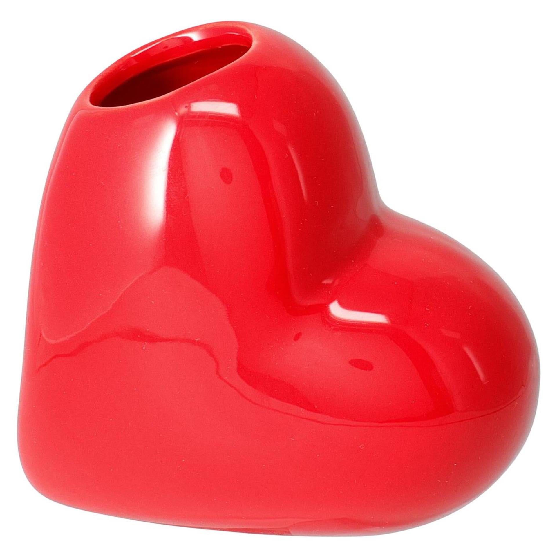 Vase déco coeur rouge 12cm