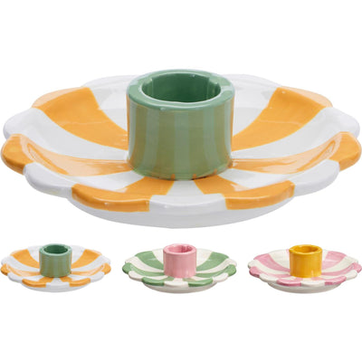 Bougeoir déco maison rayure 12cm