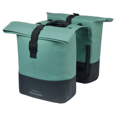 Sacoche de vélo double Basil Cove mik 28-32l 14 x 29 x 36 cm - vert noir