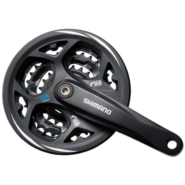 Shimano Crankset 7 8 Speed ​​Altus FC-CM311 48 38 28T avec bord de chaîne noir