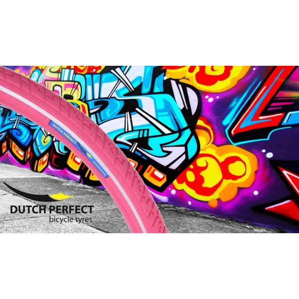 DutchPerfect Tire of Dutch Perfect 28 x 1,40 40-622 mm Rose anti-léger avec réflexion